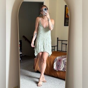 Free People Sage Green Beaded Dress